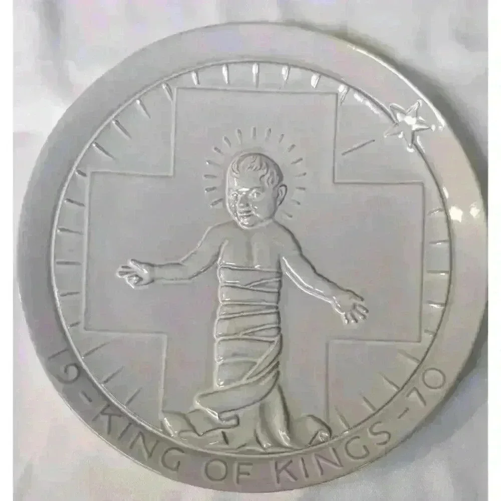 FRANKOMA 1970 John Frank KING OF KINGS Christmas Plate Nativity White